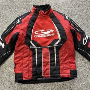 Coldwave Jacket Kids M Snowmobile PolarCap Insulated Coat Red Black